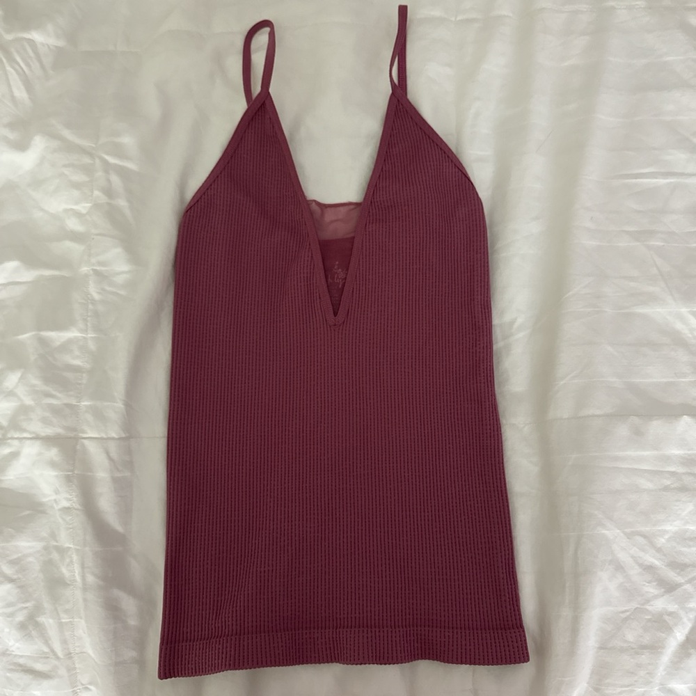 free people women's pink/burgundy tank top
